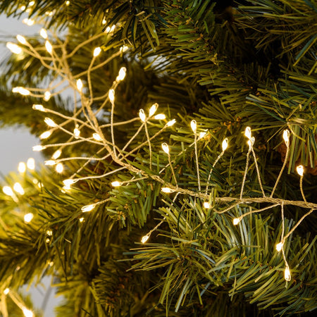 Luci di Natale catena luminosa cavo argento con micro led decorazione albero da esterno