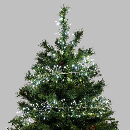 Luci di Natale catena luminosa cavo argento con micro led decorazione albero da esterno