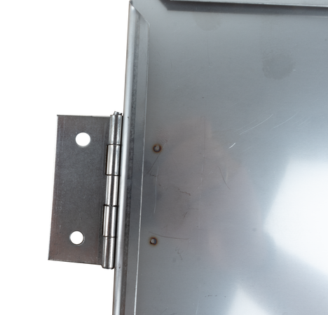 Portatarga con cerniera in acciaio inox 165x165mm