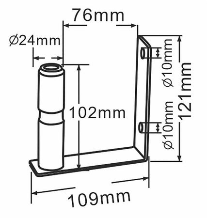 Piantone di supporto per lampeggiante con staffa a L