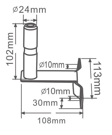 Piantone supporto lampeggiante con staffa laterale