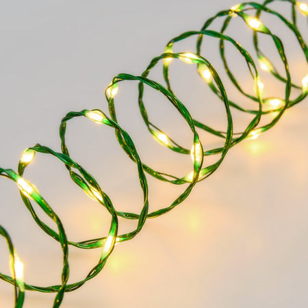 Luci di natale catena con Micro Led Fissi e filo in metallo per interno ed esterno 25 m