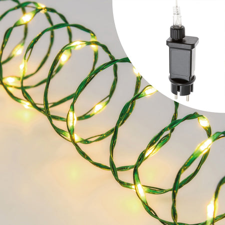 Luci di natale catena con Micro Led Fissi e filo in metallo per interno ed esterno 25 m