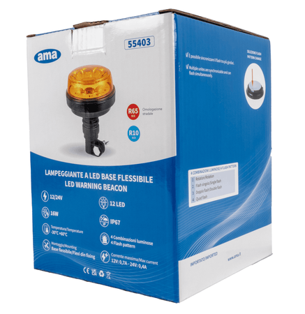 Lampeggiante a LED 12-24V base flessibile