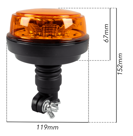Lampeggiante a LED 12-24V base flessibile
