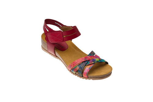 Luxdive sandalo donna anatomico pelle basso in pelle color Rosso