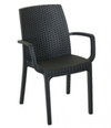 SEDIA POLTRONA INDIANA CON BRACCIOLI CM. 57X59X86H COLORE BIANCO O ANTRACITE PZ2