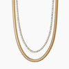 Kidult - Collana a girocollo dorato con tennis di cristalli STYLE 02
