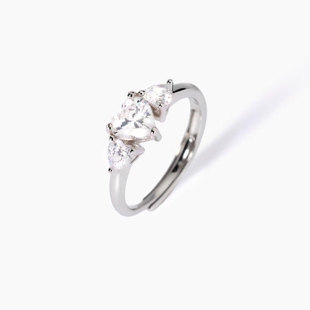 Mabina -   Anello in argento con zirconi cuore Lovely