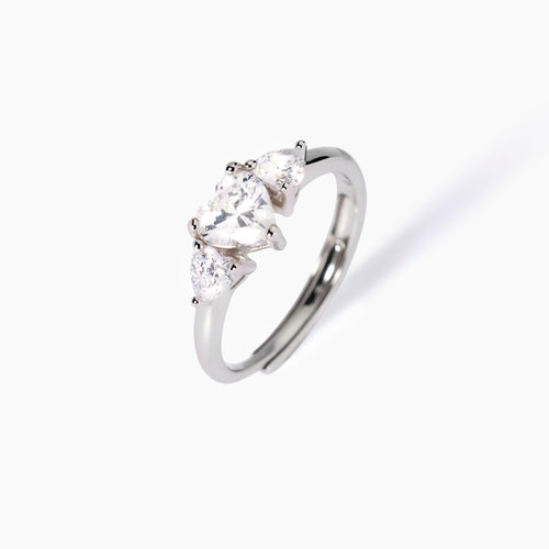 Mabina -   Anello in argento con zirconi cuore Lovely