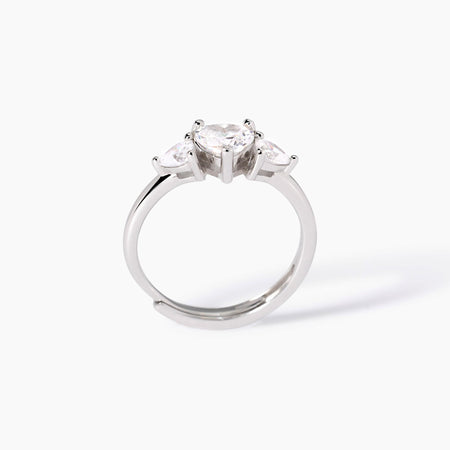 Mabina -   Anello in argento con zirconi cuore Lovely
