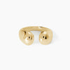Mabina - Anello chunky aperto in argento placcato oro Buonumore