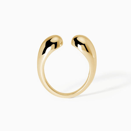 Mabina - Anello chunky aperto in argento placcato oro Buonumore