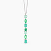 MABINA - Collana Girocollo con fusion stone glass verde pendente SANTORINI