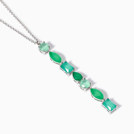 MABINA - Collana Girocollo con fusion stone glass verde pendente SANTORINI