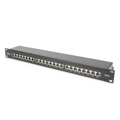 Digitus Pannello patch CAT 6A, classe EA, schermato (CAT6A CLASSEA PATCHPANEL - 1U 24-PORT BLACK SHIELDED)