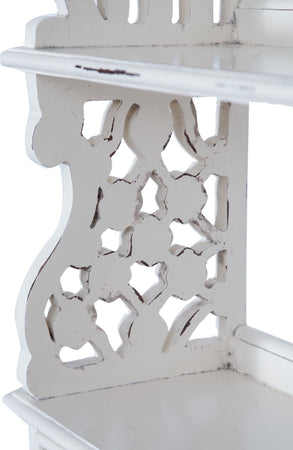 Biscottini Biscottini Mensola Etagere Muro Legno Massello Mogano Finitura Bianca 52x20x90