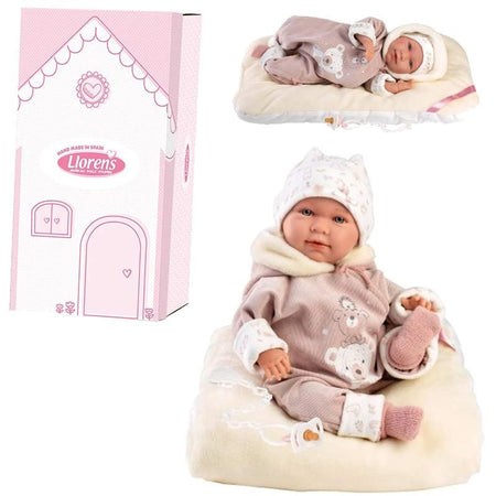 Bambola Reborn Lala 42cm con Cuscino