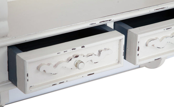 Biscottini Biscottini Mensola Etagere Muro Legno Massello Mogano Finitura Bianca 52x20x90