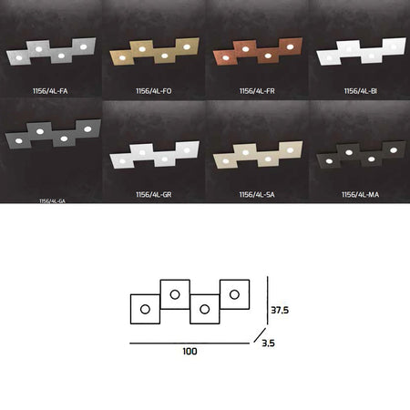 Plafoniera moderna Top Light ECCENTRIC 1156 4L GX53 LED metallo lampada parete soffitto