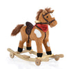 Moni - Cavallo a dondolo di peluche con ruote Thunder khaki