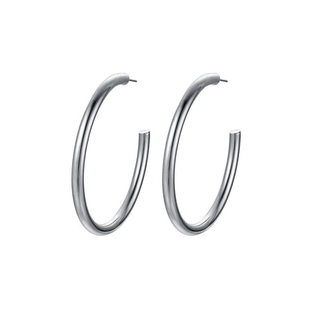 LUCA BARRA - ORECCHINI DONNA CERCHI IN ACCIAIO