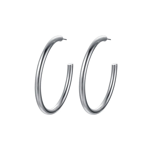 LUCA BARRA - ORECCHINI DONNA CERCHI IN ACCIAIO