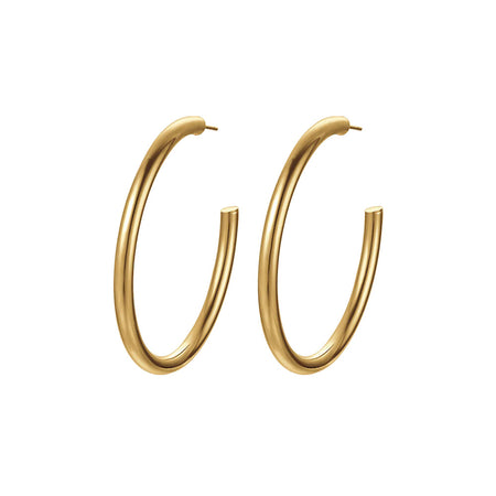 LUCA BARRA - ORECCHINI DONNA CERCHI IN ACCIAIO IP GOLD