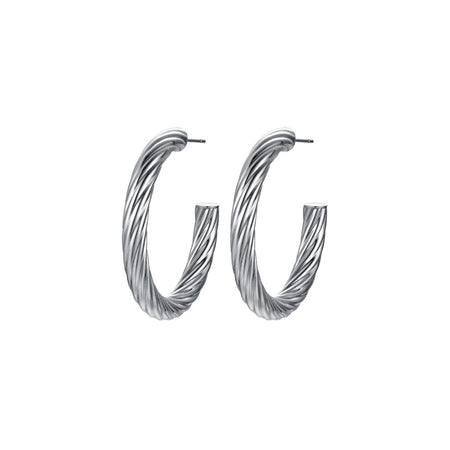 LUCA BARRA - ORECCHINI DONNA CERCHI IN ACCIAIO