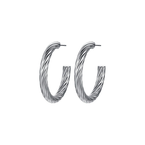 LUCA BARRA - ORECCHINI DONNA CERCHI IN ACCIAIO