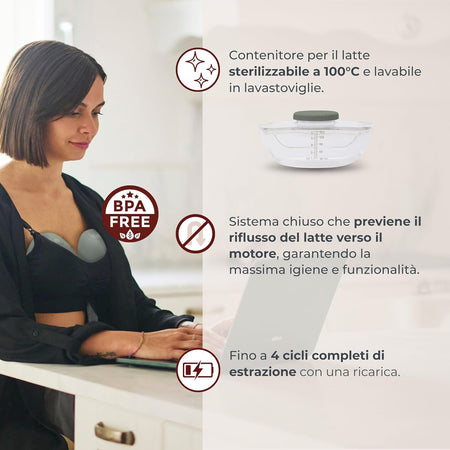 Nuvita - Tiralatte Elettrico Indossabile Materno Flow