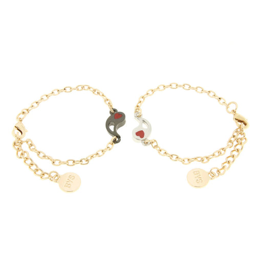 BYSIMON  -  Bracciale magnetico Set in Metallo  a forma di ying yang