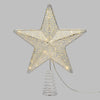 Puntale a stella per albero di natale illuminato luce calda a led metallo traforato