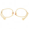 BYSIMON  -  Set in Metallo bracciale magnetico a forma di cuore con cuore rosso