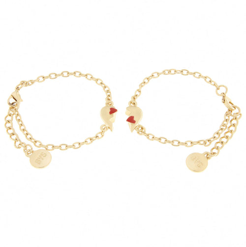 BYSIMON  -  Set in Metallo bracciale magnetico a forma di cuore con cuore rosso