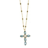 BYSIMON - Collana in Argento 925 maglia impreziosita da cristalli e ciondolo a forma di croce con cristalli