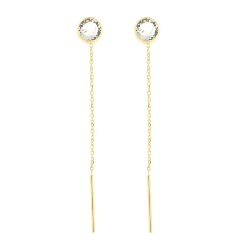 BYSIMON -  Orecchini in Argento 925 lunghi con punto luce trasparente