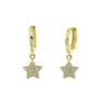 BYSIMON - Orecchini in Argento 925 cerchietto con stellina pendente impreziosita da zirconi bianchi