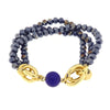 BYSIMON  - Bracciale in Metallo multifilo con pietre blu