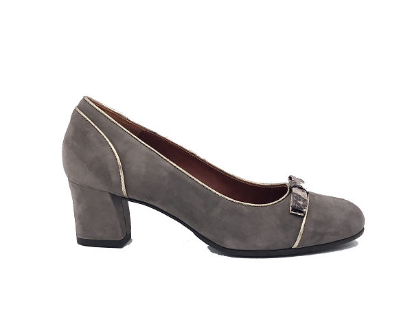 DONNA SOFT Décolleté in camoscio grigio tortora 3980