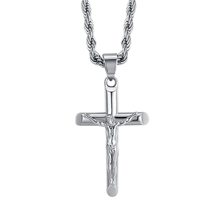 Luca Barra - COLLANA UOMO IN ACCIAIO CON CROCIFISSO