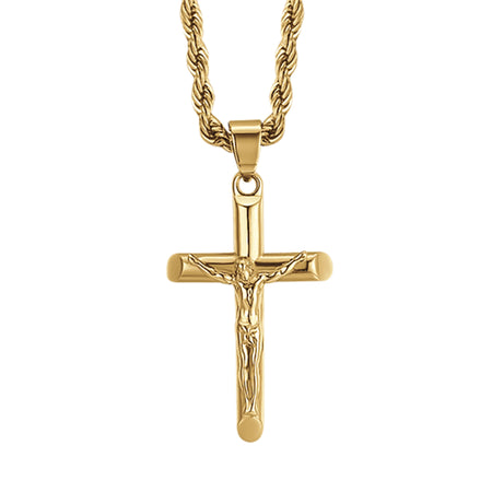 Luca Barra - COLLANA UOMO IN ACCIAIO CON CROCIFISSO