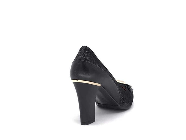 DONNA SOFT Décolleté in pelle nera MOT957GT