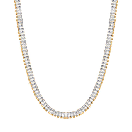 Luca Barra -  COLLANA TENNIS DONNA IN ACCIAIO CON CRISTALLI BAGUETTE BIANCHI