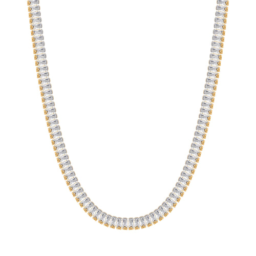 Luca Barra -  COLLANA TENNIS DONNA IN ACCIAIO CON CRISTALLI BAGUETTE BIANCHI