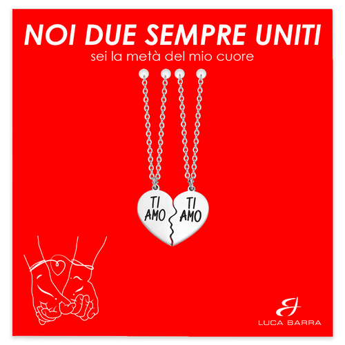 Luca Barra - COLLANA COPPIA IN ACCIAIO TI AMO
