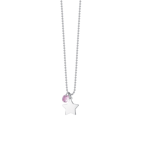 Luca Barra - COLLANA DONNA IN ACCIAIO CON STELLA E ZIRCONE ROSA