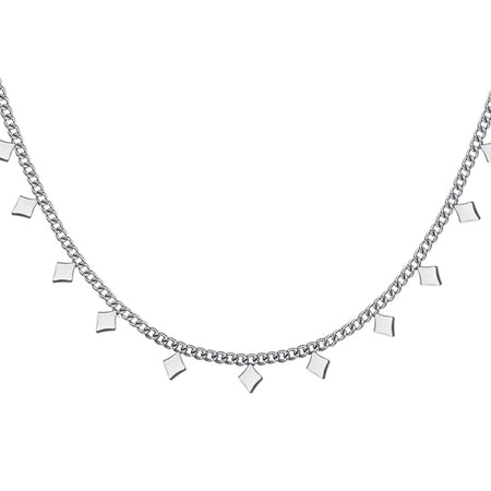 Luca Barra - COLLANA DONNA IN ACCIAIO CON ROMBI