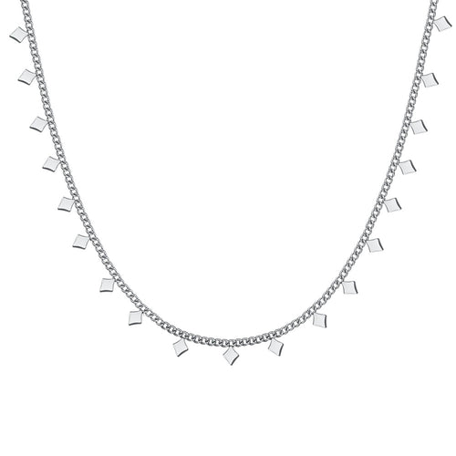 Luca Barra - COLLANA DONNA IN ACCIAIO CON ROMBI