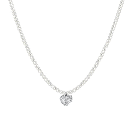 Luca Barra -  COLLANA DONNA IN ACCIAIO PERLE E CUORE